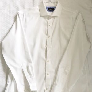 Esquire Men's White 100% Cotton Dress Shirt-16 1/2
